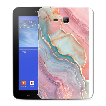 Силиконовый чехол на Samsung GALAXY Tab 3 Lite с принтом розовый мрамор Силиконовый чехол на Samsung GALAXY Tab 3 Lite с принтом розовый мрамор