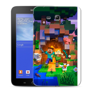 Силиконовый чехол на Samsung GALAXY Tab 3 Lite с принтом Майнкрафт Minecraft