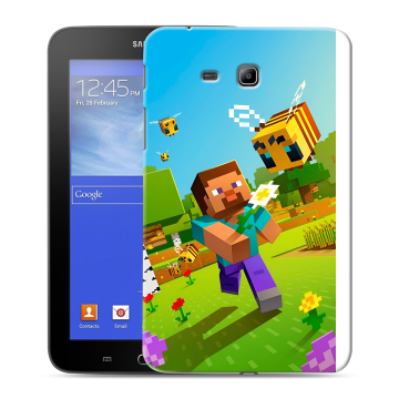 Силиконовый чехол на Samsung GALAXY Tab 3 Lite с принтом Майнкрафт Minecraft