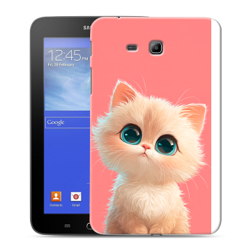 Силиконовый чехол на Samsung GALAXY Tab 3 Lite с принтом Розовый котенок
