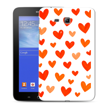 Силиконовый чехол на Samsung GALAXY Tab 3 Lite с принтом Сердечки