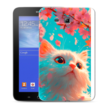 Силиконовый чехол на Samsung GALAXY Tab 3 Lite с принтом Красивый кот Силиконовый чехол на Samsung GALAXY Tab 3 Lite с принтом Красивый кот