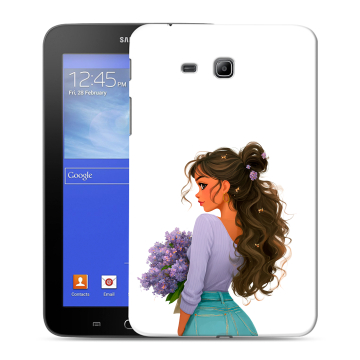 Силиконовый чехол на Samsung GALAXY Tab 3 Lite с принтом девушка цветы Силиконовый чехол на Samsung GALAXY Tab 3 Lite с принтом девушка цветы