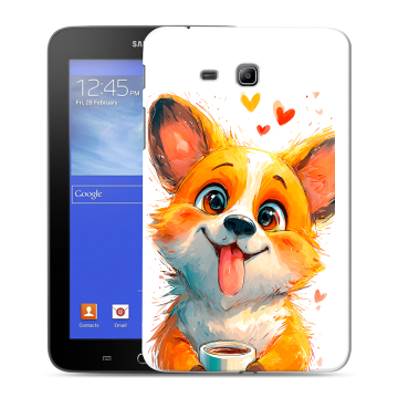 Силиконовый чехол на Samsung GALAXY Tab 3 Lite с принтом корги