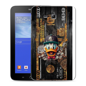 Силиконовый чехол на Samsung GALAXY Tab 3 Lite с принтом Дональд Дак Доллар Силиконовый чехол на Samsung GALAXY Tab 3 Lite с принтом Дональд Дак Доллар