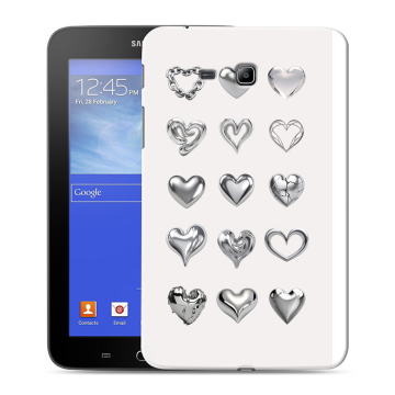 Силиконовый чехол на Samsung GALAXY Tab 3 Lite с принтом Y2K сердечки Силиконовый чехол на Samsung GALAXY Tab 3 Lite с принтом Y2K сердечки