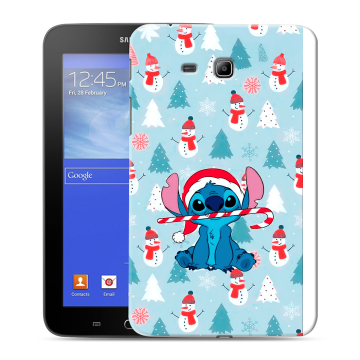 Силиконовый чехол на Samsung GALAXY Tab 3 Lite с принтом Стич Новый год Силиконовый чехол на Samsung GALAXY Tab 3 Lite с принтом Стич Новый год
