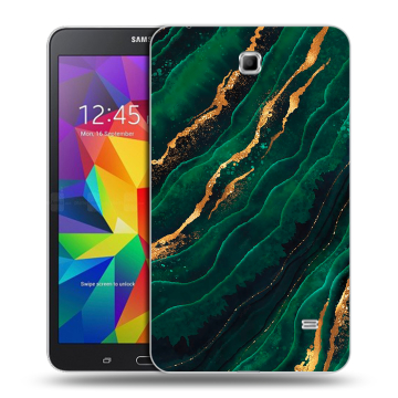 Силиконовый чехол на планшета Samsung GALAXY Tab 4 7.0 с принтом Мрамор зеленое золото Силиконовый чехол на планшета Samsung GALAXY Tab 4 7.0 с принтом Мрамор зеленое золото