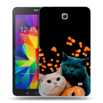 Силиконовый чехол на планшета Samsung GALAXY Tab 4 7.0 с принтом Кошки Силиконовый чехол на планшета Samsung GALAXY Tab 4 7.0 с принтом Кошки