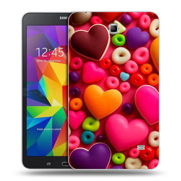 Силиконовый чехол на планшета Samsung GALAXY Tab 4 7.0 с принтом Сердечки Силиконовый чехол на планшета Samsung GALAXY Tab 4 7.0 с принтом Сердечки