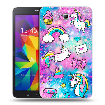 Силиконовый чехол на Samsung GALAXY Tab 4 7.0 с принтом Единороги Силиконовый чехол на Samsung GALAXY Tab 4 7.0 с принтом Единороги