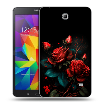 Силиконовый чехол на Samsung GALAXY Tab 4 7.0 с принтом Розы красные