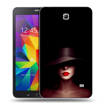 Силиконовый чехол на Samsung GALAXY Tab 4 7.0 с принтом Девушка в шляпе