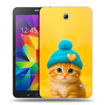 Силиконовый чехол на Samsung GALAXY Tab 4 7.0 с принтом Котенок в шапке