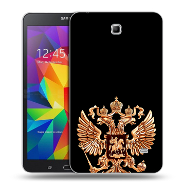 Силиконовый чехол на Samsung GALAXY Tab 4 7.0 с принтом Герб России золотой