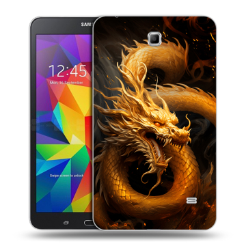 Силиконовый чехол на Samsung GALAXY Tab 4 7.0 с принтом Золотой дракон