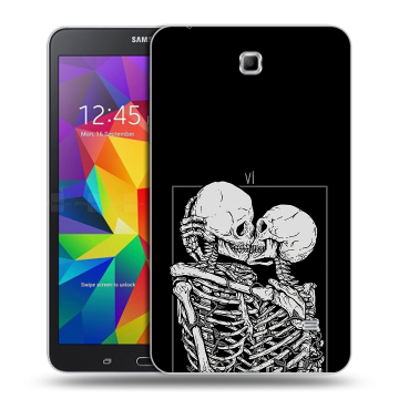 Силиконовый чехол на Samsung GALAXY Tab 4 7.0 с принтом Поцелуй скелетов