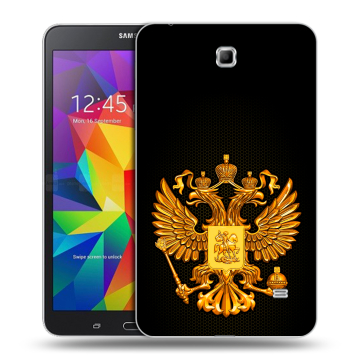 Силиконовый чехол на Samsung GALAXY Tab 4 7.0 с принтом Герб России желтый