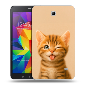 Силиконовый чехол на Samsung GALAXY Tab 4 7.0 с принтом котенок
