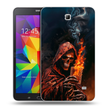 Силиконовый чехол на Samsung GALAXY Tab 4 7.0 с принтом Скелет и карты