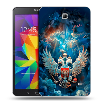 Силиконовый чехол на Samsung GALAXY Tab 4 7.0 с принтом Герб флаг России