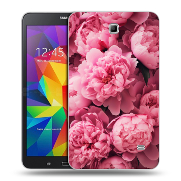 Силиконовый чехол на Samsung GALAXY Tab 4 7.0 с принтом цветы пионы