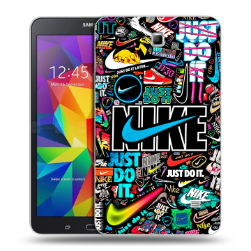 Силиконовый чехол на Samsung GALAXY Tab 4 7.0 с принтом найк nike черный