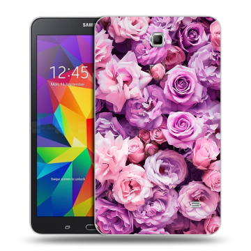 Силиконовый чехол на Samsung GALAXY Tab 4 7.0 с принтом лавандовые розы