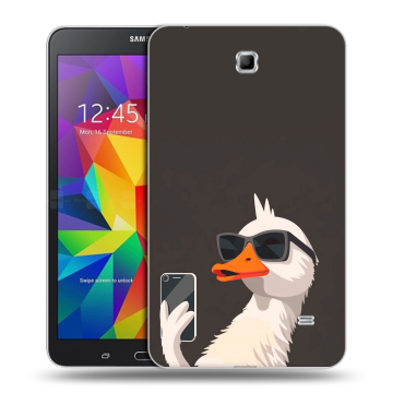 Силиконовый чехол на Samsung GALAXY Tab 4 7.0 с принтом утка в очках