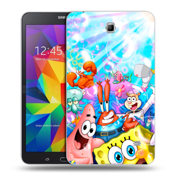 Силиконовый чехол на Samsung GALAXY Tab 4 7.0 с принтом спанчбоб спанч боб