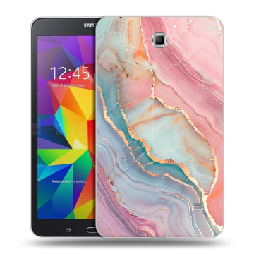 Силиконовый чехол на Samsung GALAXY Tab 4 7.0 с принтом розовый мрамор