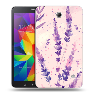 Силиконовый чехол на Samsung GALAXY Tab 4 7.0 с принтом цветы лаванда