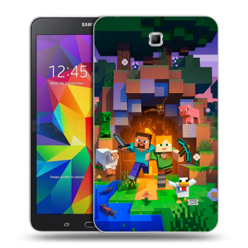 Силиконовый чехол на Samsung GALAXY Tab 4 7.0 с принтом Майнкрафт Minecraft
