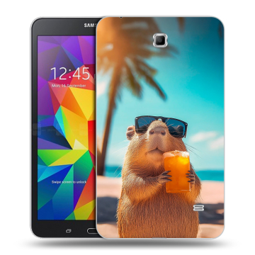 Силиконовый чехол на Samsung GALAXY Tab 4 7.0 с принтом Капибара Силиконовый чехол на Samsung GALAXY Tab 4 7.0 с принтом Капибара