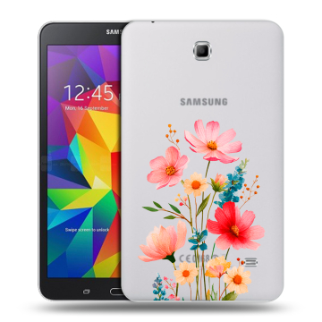 Силиконовый чехол на Samsung GALAXY Tab 4 7.0 с принтом Цветы Силиконовый чехол на Samsung GALAXY Tab 4 7.0 с принтом Цветы