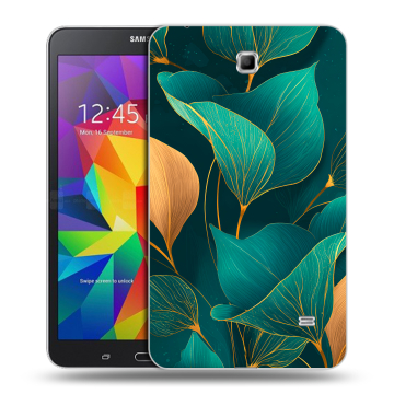 Силиконовый чехол на Samsung GALAXY Tab 4 7.0 с принтом Листья и золото Силиконовый чехол на Samsung GALAXY Tab 4 7.0 с принтом Листья и золото