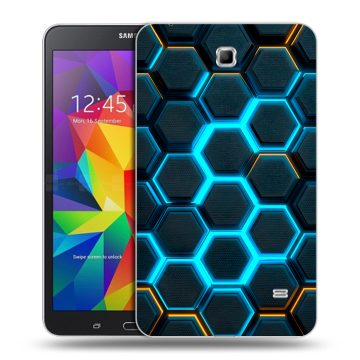 Силиконовый чехол на Samsung GALAXY Tab 4 7.0 с принтом Неоновые соты Силиконовый чехол на Samsung GALAXY Tab 4 7.0 с принтом Неоновые соты
