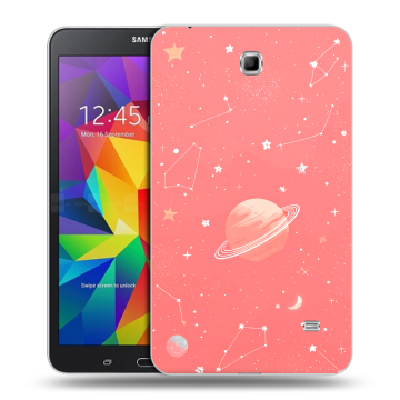 Силиконовый чехол на Samsung GALAXY Tab 4 7.0 с принтом Розовый космос Силиконовый чехол на Samsung GALAXY Tab 4 7.0 с принтом Розовый космос