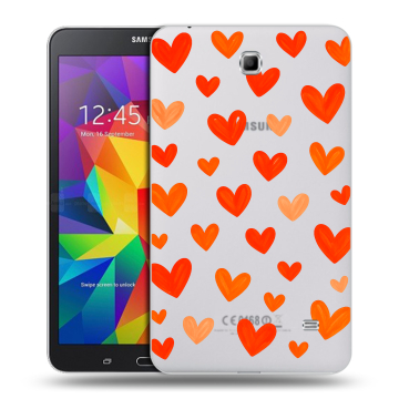 Силиконовый чехол на Samsung GALAXY Tab 4 7.0 с принтом Сердечки Силиконовый чехол на Samsung GALAXY Tab 4 7.0 с принтом Сердечки