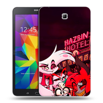 Силиконовый чехол на Samsung GALAXY Tab 4 7.0 с принтом Hazbin Hotel Отель Хазбин