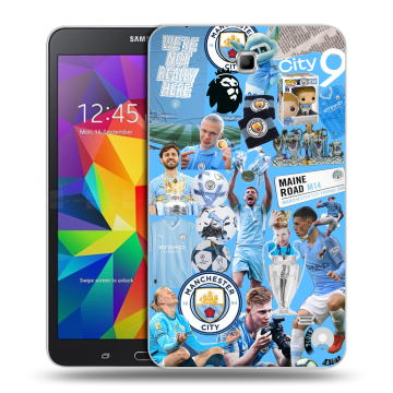 Силиконовый чехол на Samsung GALAXY Tab 4 7.0 с принтом Man City Манчестер Сити