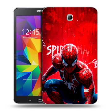 Силиконовый чехол на Samsung GALAXY Tab 4 7.0 с принтом Spiderman Человек паук
