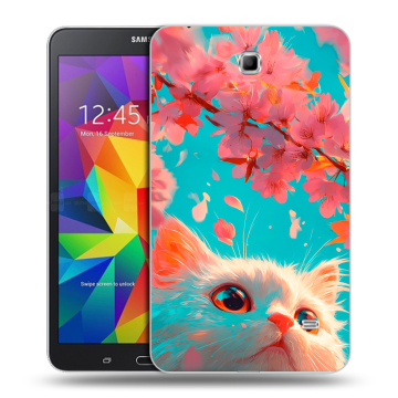 Силиконовый чехол на Samsung GALAXY Tab 4 7.0 с принтом Красивый кот