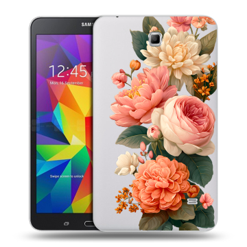 Силиконовый чехол на Samsung GALAXY Tab 4 7.0 с принтом цветы