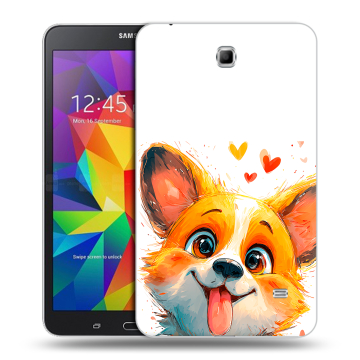 Силиконовый чехол на Samsung GALAXY Tab 4 7.0 с принтом корги