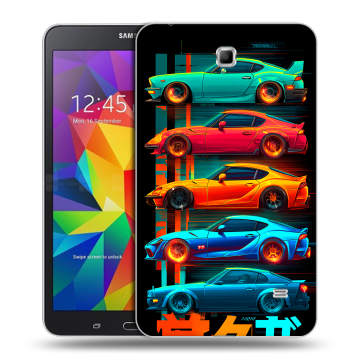 Силиконовый чехол на Samsung GALAXY Tab 4 7.0 с принтом машины тачки