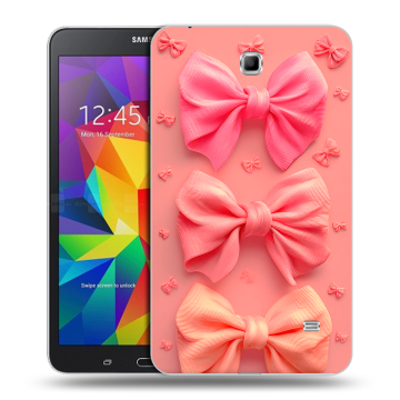Силиконовый чехол на Samsung GALAXY Tab 4 7.0 с принтом Розовые бантики