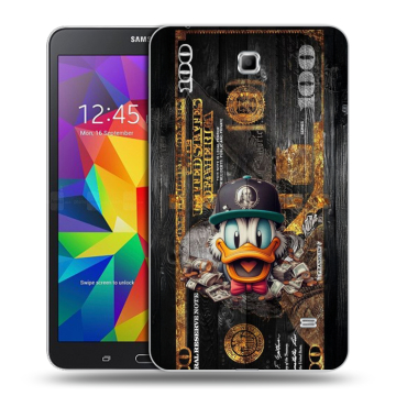 Силиконовый чехол на Samsung GALAXY Tab 4 7.0 с принтом Дональд Дак Доллар