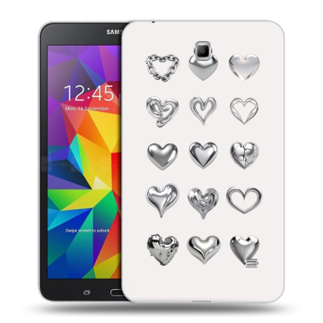 Силиконовый чехол на Samsung GALAXY Tab 4 7.0 с принтом Y2K сердечки