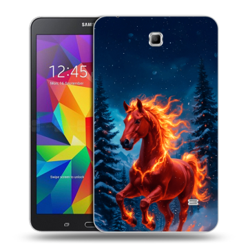 Силиконовый чехол на Samsung GALAXY Tab 4 7.0 с принтом Новый год коня